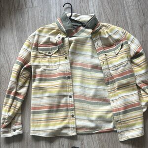 Eddie Bauer Men's Striped Shirt Jacket - Yellow, Green, Orange